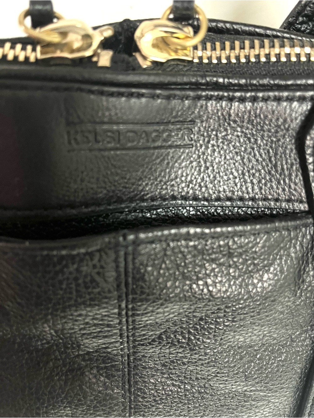 Kelsi Dagger Brooklyn Studded Black Pebbled Leather Satchel Crossbody - Picture 5 of 13